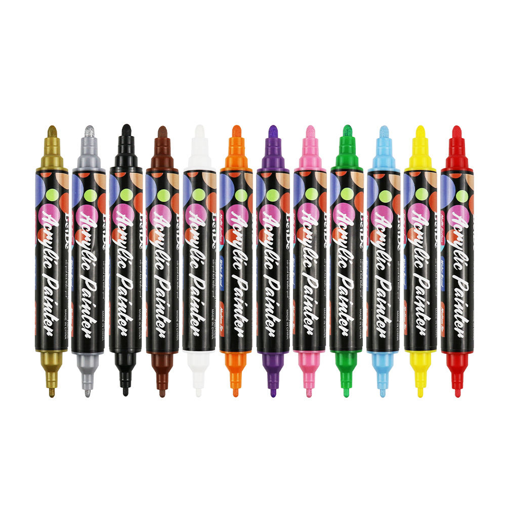 Dual-Tip Acrylic Paint Pen（0.7/3MM+6MM)