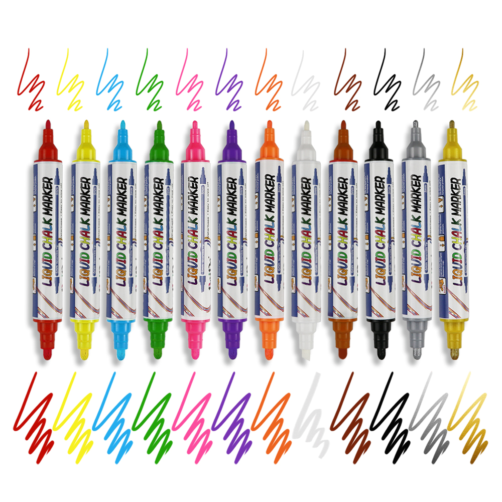 Dual-Tip Liquid Chalk Marker（0.7/3MM+6MM)