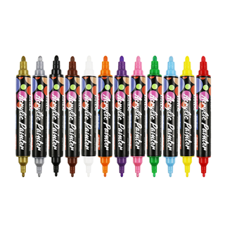 Dual-Tip Acrylic Paint Pen（0.7/3MM+6MM)